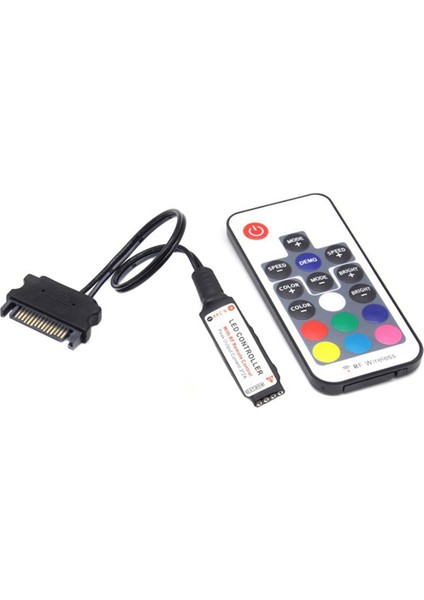 2x RF17 Keys Uzaktan Dc 12V Kablosuz Sata Rgb Kontrolör Pc Bilgisayar Kılıfı 5050 Rgb LED Şerit Işığı (Yurt Dışından) fiyatları