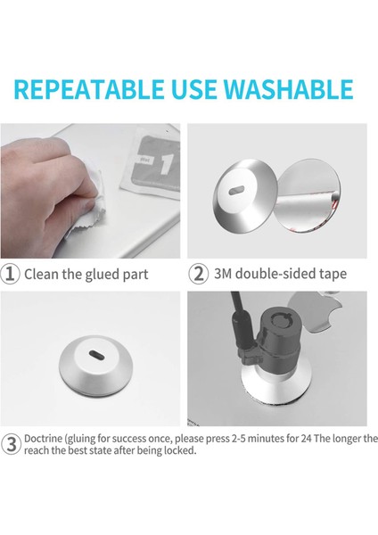 Dizüstü Bilgisayarları, Tabletleri, Monitörleri, iPhone Akıllı Telefonu Kilitlemek Için Kablolar Için Yuvalı 4x Çapa Plakası Yapışkan Güvenlik Plakası (Yurt Dışından) fiyatları