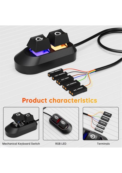 Rgb LED Işıklar Bilgisayar Masaüstü Anahtarı Pc Anakartı Harici Başlatma Gücü Açma/kapalı ve Düğme Uzatma Kablosu B B (Yurt Dışından) indirimleri