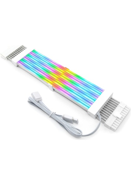 Yüksek Kaliteli Argb Uzatma Kablosu Strimer Artı Atx 24PIN Pci-E Yumuşak Silikon Bükülebilir 5V Argb Neon Hattı (Yurt Dışından)