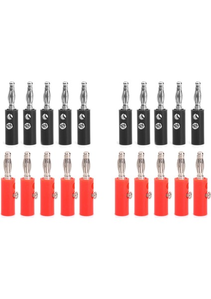 4mm Yalıtımlı Muz Fişleri Konektörler Jack Yeni 20PCS Kırmızı + Siyah (Yurt Dışından)