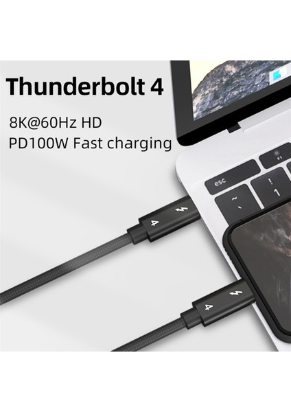 2x Thunderbolt 4 Kablo USB C 8k 60Hz Sertifikalı 40GBPS Hızlı Hız PD100W MacBook Pro Acer USB 4 C422 (Yurt Dışından) modelleri