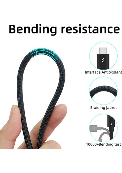 2x Thunderbolt 4 Kablo USB C 8k 60Hz Sertifikalı 40GBPS Hızlı Hız PD100W MacBook Pro Acer USB 4 C422 (Yurt Dışından) fırsatları