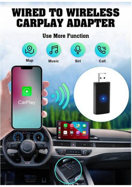 Iphone Apple Için Kablosuz Carplay Adaptörü, 5ghz Wifi Otomatik Bağlantı Otomatik Model 2016+ (Yurt Dışından) indirimleri