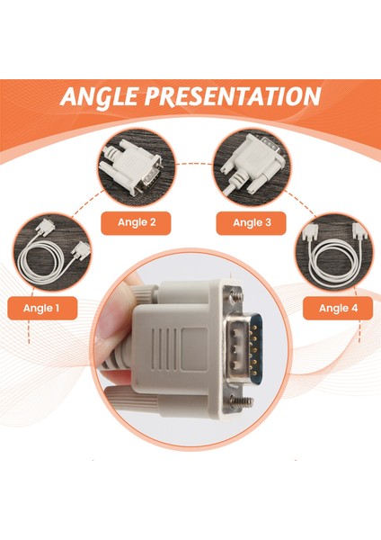 VGA DB15 Erkek - RS232 Db9 Pın Erkek Adaptör Kablosu / Video Grafik Uzantı Kablosu (Beyaz, 1.4m) (Yurt Dışından) indirimleri