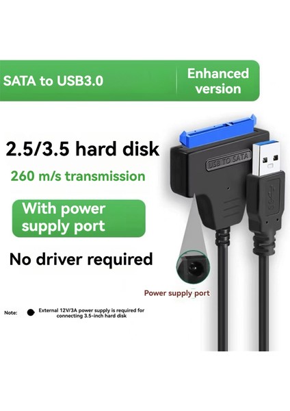 2.5 Inç Ssd/hdd Sürücüleri Için Sata - USB 3.0 Adaptör Kablosu, 5gbps Hıza Kadar Destek (Yurt Dışından) fiyatları