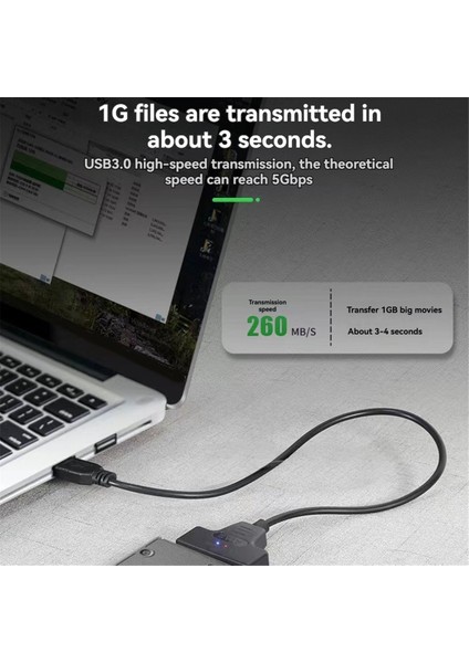 2.5 Inç Ssd/hdd Sürücüleri Için Sata - USB 3.0 Adaptör Kablosu, 5gbps Hıza Kadar Destek (Yurt Dışından) indirimleri