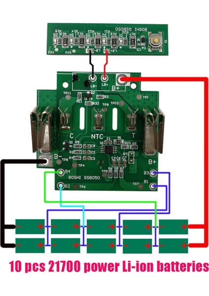 Bosch 18V BAT610 BAT609 BAT618 Lityum Iyon Pil Kutusu Şarj Koruma Devre Kartı Pcb (Yurt Dışından) indirimleri
