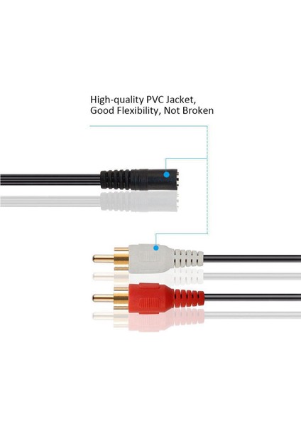 2 Adet 3.5mm Jack Dişi - 2 Dişi Jaklar Stereo Adaptör Ses Ayırıcı 2 Rca Jack Aux Stereo Ses Kablosu (Yurt Dışından) fiyatları