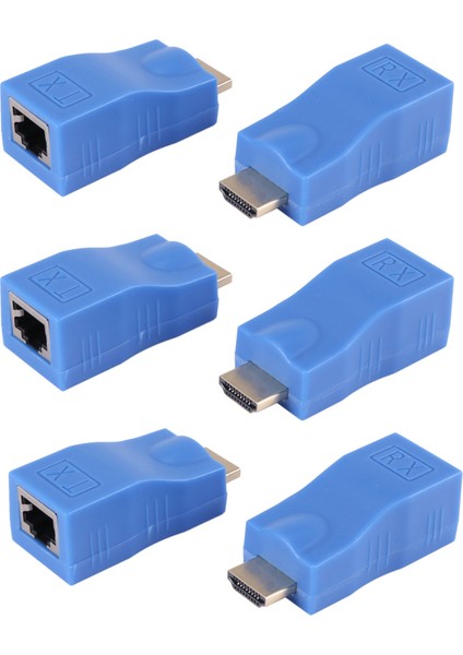 3x HDMI Extender&#39;dan RJ45 Lan Ağı Uzatma Verici Alıcı Tx Rx CAT5E Cat6 Ethernet Kablosu V1.4 30M 4K Hd Tv (Yurt Dışından)