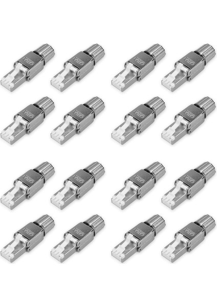 RJ45 Ağ Bağlayıcı Paketi 16 CAT6A Rj -45 Ağ Konektörleri Seti -Kalıcı Cat 6A Ethernet Kablo Gerinim Kaldırma Fişleri (Yurt Dışından)