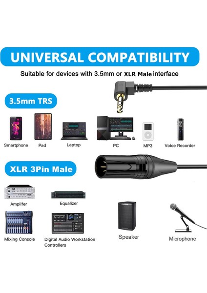 Xlr Kablosu 3,5 mm - Xlr Dişi Ses Kablosu Aux Aux Aux Mikrofon Mikser Hoparlörler Amplifikatörleri Için Ses Kablosu (Yurt Dışından) indirimleri