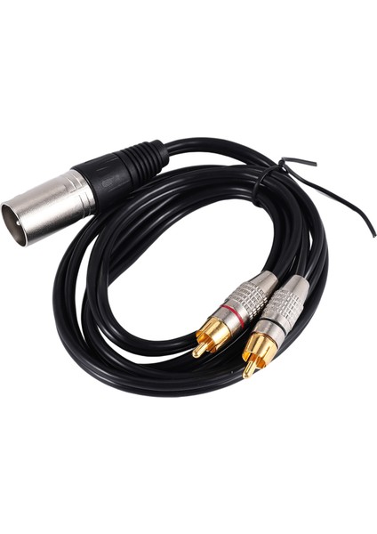 1 Xlr Erkek - 2 Rca Erkek Fiş Stereo Ses Kablo Konnektörü Y Mikrofon Karıştırma Konsolu Amplifikatörü (1.5m) (Yurt Dışından)