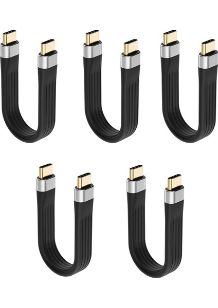 5x 4K Usb-C 3.1 Gen 2 Kablo 10G Emark Tipi Kısa Tip C Usb-C-Usb-C Video Sync Şarj Cablosu Pd 60W 4K Video (Yurt Dışından)