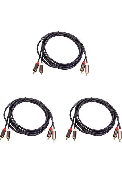 3x 2rca - 2 Rca Koaksiyel Ses Kablosu 3.5 Jack Stereo Rca Ses Kablosu Ev Sineması DVD Tv Amplifikatörü CD Soundbox (Yurt Dışından)