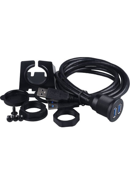 2 Bağlantı Noktası Çift USB 3.0 Aux Flush Monte Araç Montajı Uzatma Kablosu Otomobil Kamyonu Tekne Motosiklet Gösterge Tablosu Panel - 3ft (Yurt Dışından) modelleri