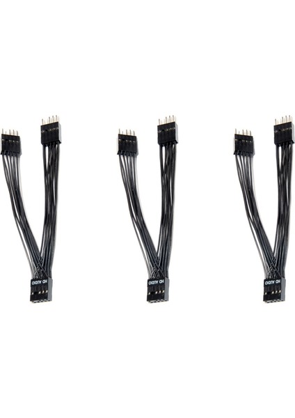 3x Anakart Audio Hd Uzatma Kablosu 9pin 1 Dişi - 2 Erkek Y Ayırıcı Kablosu Pc Için Siyah 10CM (Yurt Dışından)