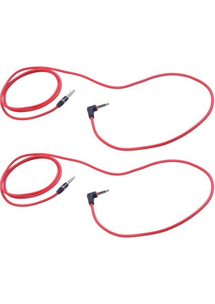 2pcs 3.5mm 1/8 Inç Erkek - Erkek 4 Kutuplu Araba Aux Ses Kordon Kablosu Kayıt Kulaklık Kırmızı (Yurt Dışından)