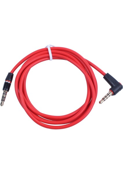 2pcs 3.5mm 1/8 Inç Erkek - Erkek 4 Kutuplu Araba Aux Ses Kordon Kablosu Kayıt Kulaklık Kırmızı (Yurt Dışından) fiyatları
