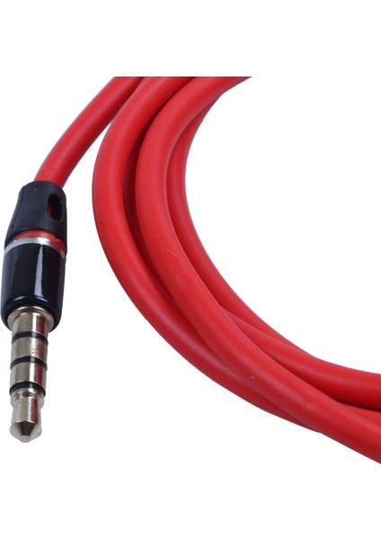 2pcs 3.5mm 1/8 Inç Erkek - Erkek 4 Kutuplu Araba Aux Ses Kordon Kablosu Kayıt Kulaklık Kırmızı (Yurt Dışından) fırsatları