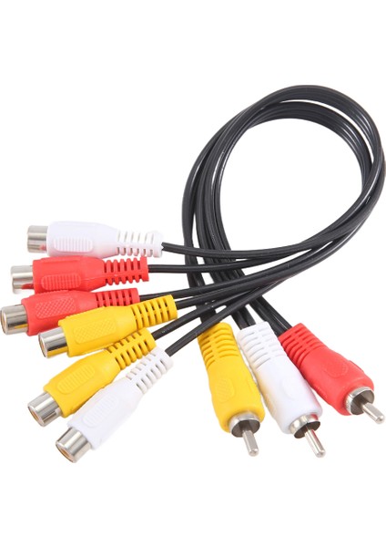 Yeni 3 Rca Erkek Kriko - 6 Rca Dişi Fiş Ayırıcı Sesli Video Av Adaptör Kablosu (Yurt Dışından)