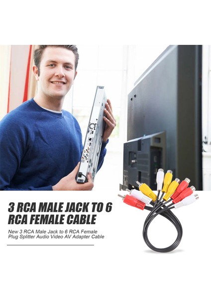 Yeni 3 Rca Erkek Kriko - 6 Rca Dişi Fiş Ayırıcı Sesli Video Av Adaptör Kablosu (Yurt Dışından) fırsatları