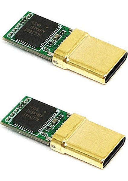 2x Usb-C Erkek Fiş, Kod Çaldırı Çip ALC5686, Altın Kaplama 1u, 32BIT 384KHZ Ses Fişi, Hızlı Şarj Konnektörü Dıy Adaptör (Yurt Dışından)