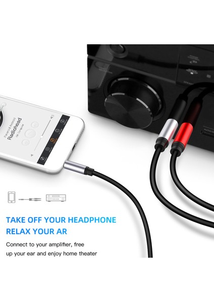 Ses Kablosu 3.5mm Ila Çift 6.35MM Aux Kablosu Mono 6.5 Ila 3,5 Mikser Amplifikatör Hoparlörü 3,5 mm Jack Ayırıcı Kablosu (Yurt Dışından) fırsatları