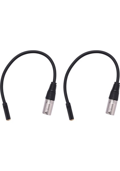 2x 0.3m Tel 3 Pin Xlr Erkek - 3.5mm Dişi Ses Konnektörü Stereo Mikrofon Adaptörü (Yurt Dışından)
