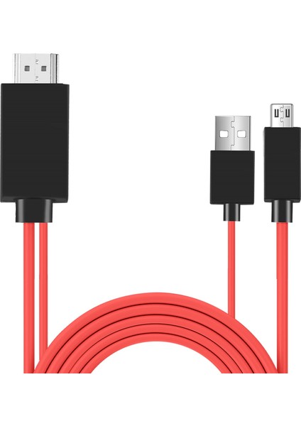 6.5 Feet Mikro-Usb-Hdmı Adaptör Dönüştürücü Kablosu 1080P Hdtv Android Cihazlar Samsung Galaxy S3 (11 Pin, Kırmızı) (Yurt Dışından) fiyatları