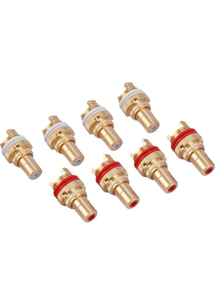 8pcs Kırmızı+Beyaz Rca Dişi Soket Şasi Yüksek Kaliteli Rca Cmc Dişi Konnektörü Fono Bakır Fiş Amp Hifi (Yurt Dışından) fiyatları