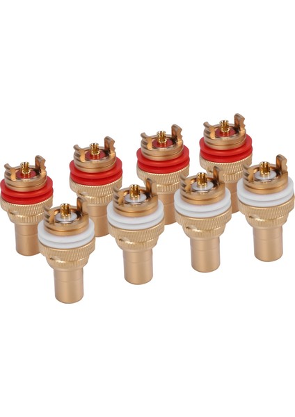 8pcs Kırmızı+Beyaz Rca Dişi Soket Şasi Yüksek Kaliteli Rca Cmc Dişi Konnektörü Fono Bakır Fiş Amp Hifi (Yurt Dışından) modelleri