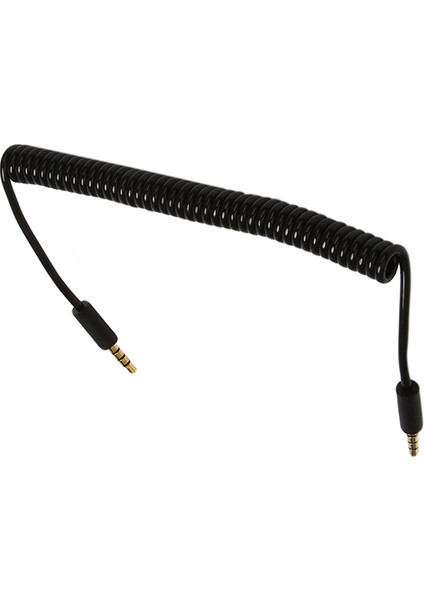 3x 3.5mm Erkek - Erkek Jack 4 Kutup Uzatma Aux Audio Sarmal Spiral Kablo 1.5m (Yurt Dışından) fırsatları