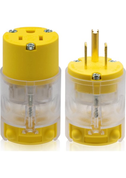 Işıklı Düz ​​bıçak Elektrik Tapası ve Konnektör Seti 15 Amp 125 Volt Nema 5-15P Nema 5-15R Tel Toplama Abd Fişi (Yurt Dışından)