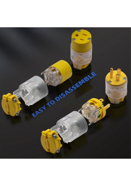 Işıklı Düz ​​bıçak Elektrik Tapası ve Konnektör Seti 15 Amp 125 Volt Nema 5-15P Nema 5-15R Tel Toplama Abd Fişi (Yurt Dışından) fırsatları