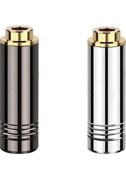 2 Adet Dişi Jak Ses Fişi Dengeli Kulaklık 4.4mm 5 Kutuplu Metal Adaptör Tel Konektörü Kulaklık, Siyah ve Gümüş Için (Yurt Dışından)
