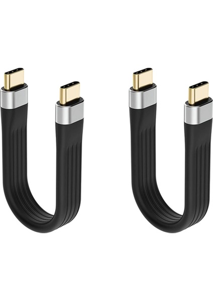 2x 4K Usb-C 3.1 Gen 2 Kablo 10G Emark Tipi Kısa Tip C Usb-C-Usb-C Video Sync Şarj Cablosu Pd 60W 4K Video (Yurt Dışından)