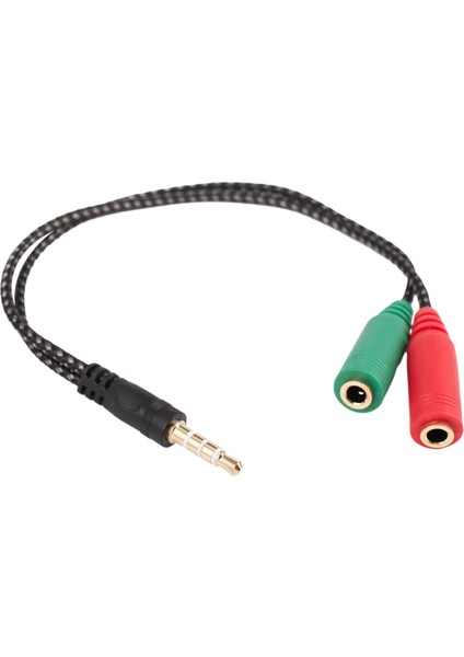 2pcs Kablo Adaptörü 2 Arada 1 Splitter 4 Pole 3.5mm Ses Kulaklık Kulaklığı 2 Dişi Jak Kulaklık Mikrofonlu Ses Kablosu 3 Kutup (Yurt Dışından) modelleri