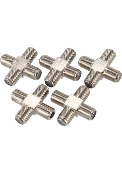 5 Paket 4 Yollu F Tipi Koaksiyel Kablo Ayırıcı Kombine Kadın Için 4 Dişi Video Vcr Anten Tv Kablosu Uydu, Gümüş (Yurt Dışından)