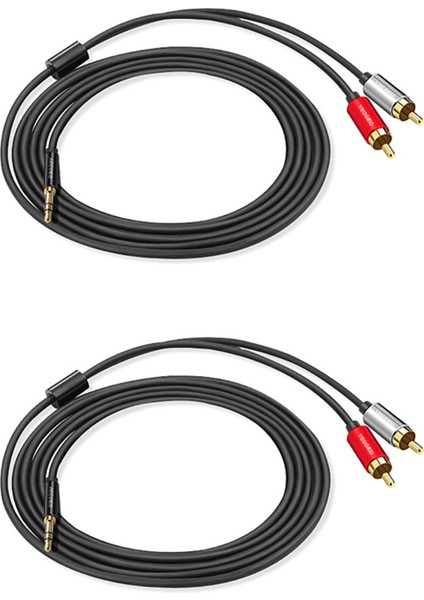 2x Veggieg Rca Kablosu 2rca Ila 3.5 Ses Kablosu 3.5mm Jack Rca Aux Kablosu (2m) (Yurt Dışından)