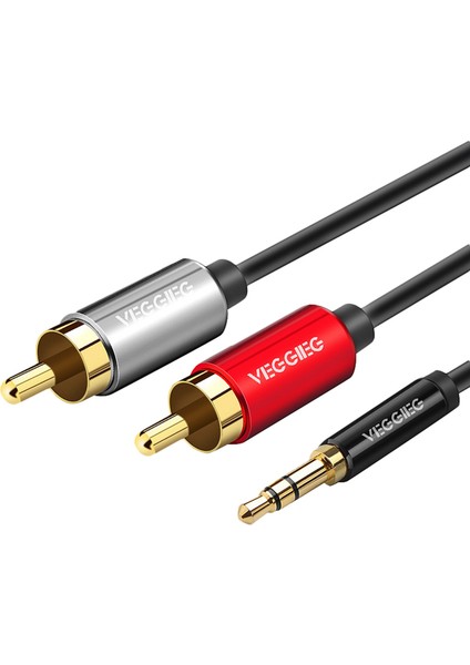 2x Veggieg Rca Kablosu 2rca Ila 3.5 Ses Kablosu 3.5mm Jack Rca Aux Kablosu (2m) (Yurt Dışından) fiyatları