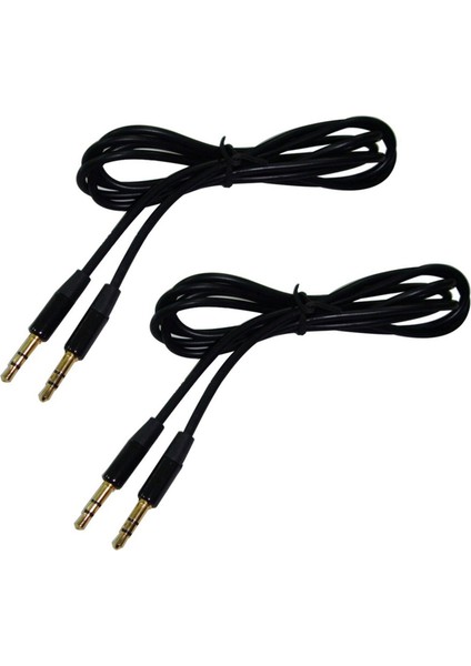 2pcs 3.5mm Yardımcı Aux Erkek - Erkek Stereo Kordon Sesli Kablosu Ipod Mp3 Araş (Siyah) (Yurt Dışından)