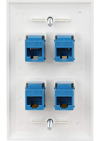 4x Ethernet Duvar Plakası 4 Port Duvar Plakası Kadın -Kadın Cat7/6/6e/5/5e Ethernet Cihazları Için Uyumlu (Yurt Dışından) fiyatları