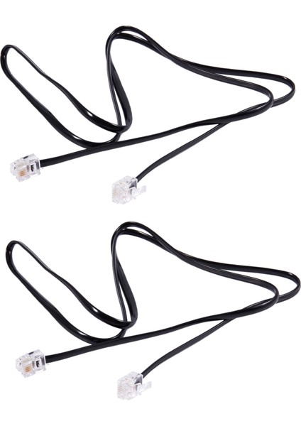 2x RJ11 6P4C Telefon Kablo Kablosu Adsl Modem 1 Metre (Yurt Dışından)