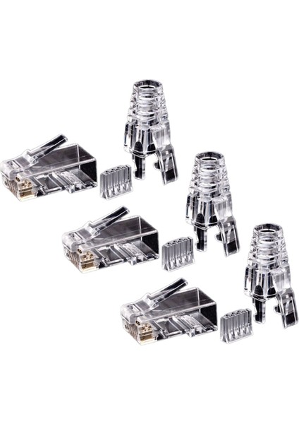 150PCS Cat6 RJ45 Konnektör Utp Kablo Ethernet Jack 8P8C Ağ Kat 6 Modüler Fişler 6.5mm RJ45 Caps (Yurt Dışından)