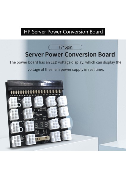 3x Breakout Tahtası 17 Port 6pin LED Ekran Güç Modülü Sunucu Kart Adaptörü Hp 1200W 750W Psu Gpu Madenciliği Btc (Yurt Dışından) fiyatları