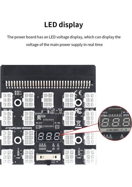 3x Breakout Tahtası 17 Port 6pin LED Ekran Güç Modülü Sunucu Kart Adaptörü Hp 1200W 750W Psu Gpu Madenciliği Btc (Yurt Dışından) modelleri