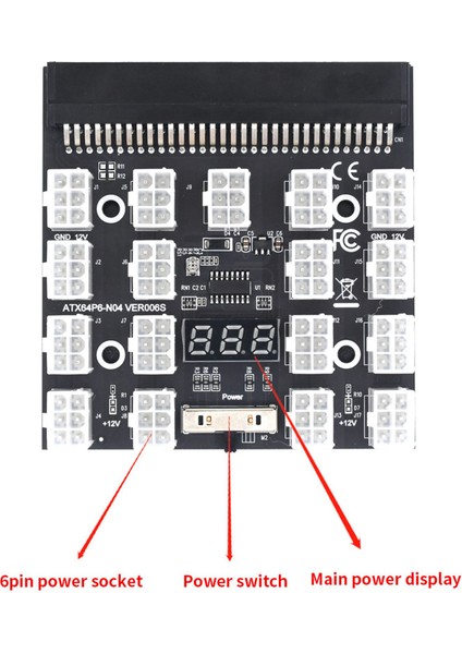 3x Breakout Tahtası 17 Port 6pin LED Ekran Güç Modülü Sunucu Kart Adaptörü Hp 1200W 750W Psu Gpu Madenciliği Btc (Yurt Dışından) fırsatları