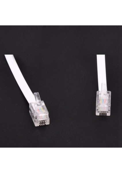 2x 1.5m 4.9ft Beyaz Esnek Rj9 4P4C Ahize Telefon Buzlu Kablo Kablosu (Yurt Dışından) fırsatları