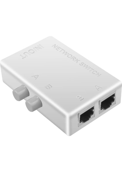 RJ45 Ağ Anahtarı 2 Port Lan Ethernet Ağ Kutusu Anahtarlayıcı RJ45 Ayrıştırıcı Çift 2 Yolu Port Manuel Paylaşım Anahtarı Adaptörü (Yurt Dışından)